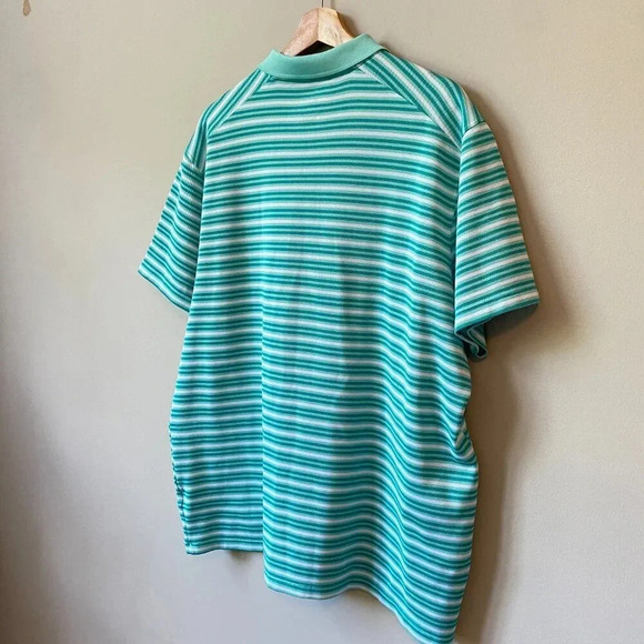 Nike Men's Size XL Short Sleeve Dri-FIT Victory Striped Golf Polo Shirt Aqua - Picture 14 of 16